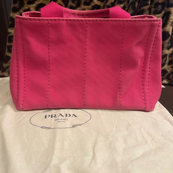 Prada Small Pink Canapa Bag With Dustbag And Card - Picture 7 of 16